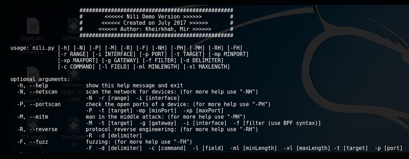 nili – Network Scan, Man in the Middle, Protocol Reverse Engineering and Fuzzing